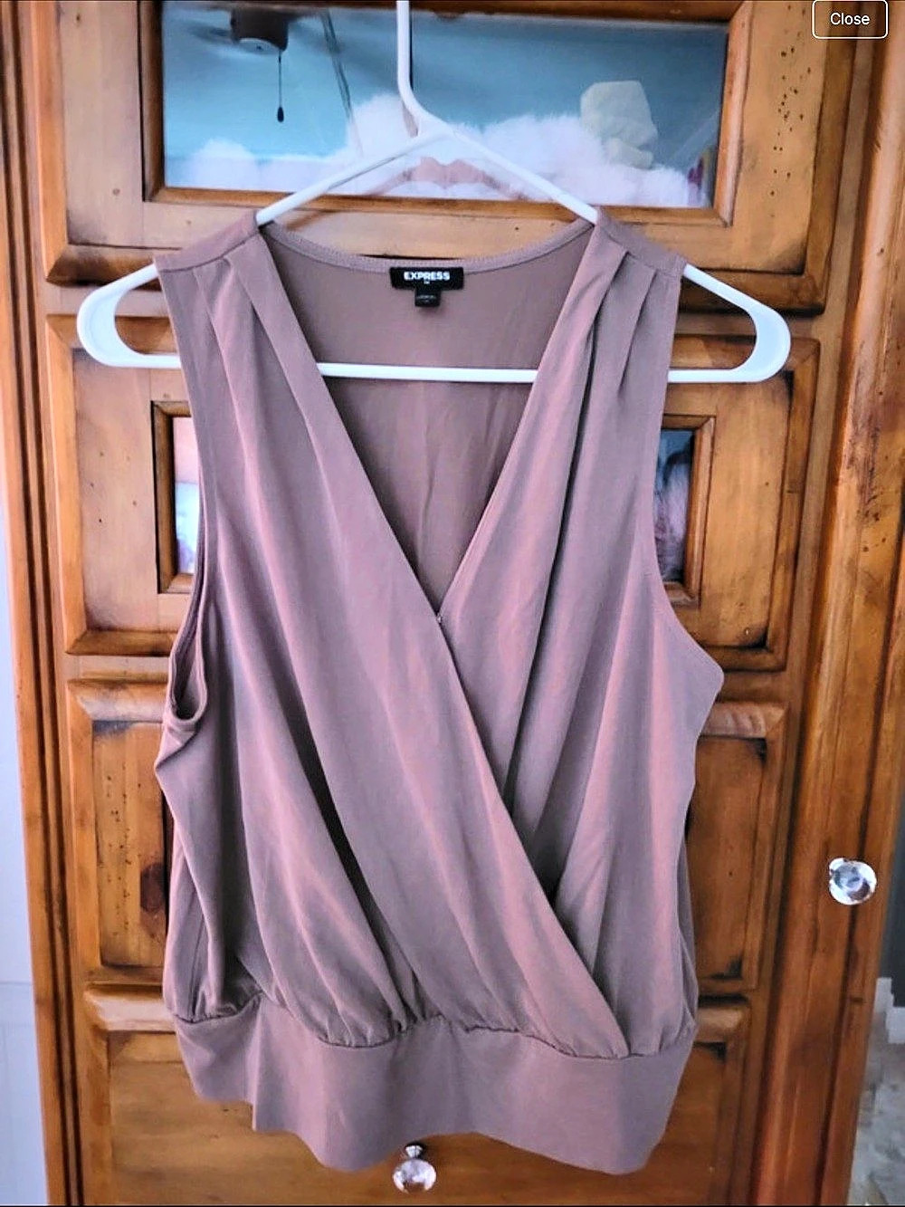 Express Sleeveless Wrap Blouse in purple, S